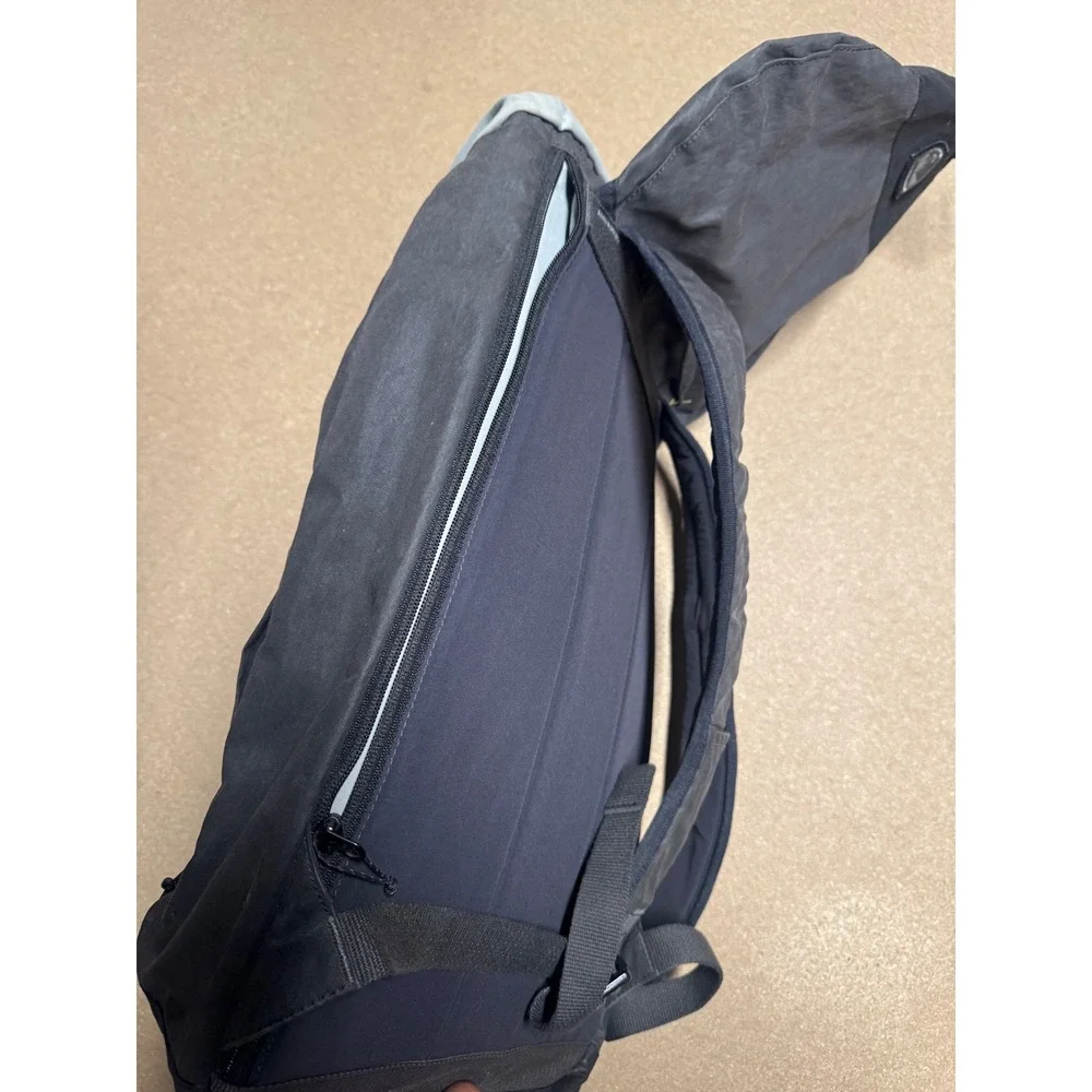 KHUL Black Backpack Born in‎ the Mountains Logo Drawstring Top Flap Closure $200